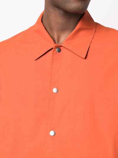 Shop Rick Owens Drkshdw Cotton Shirt Jacket In Orange