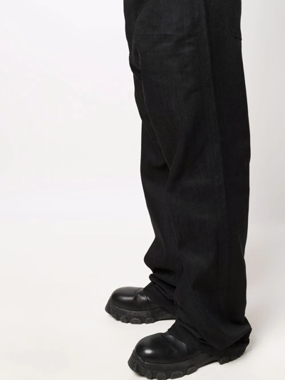 Shop Rick Owens High-waisted Wide-leg Trousers In Schwarz