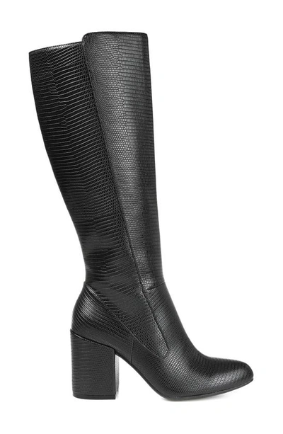 Journee Collection Tavia Embossd Tall Boot In Black