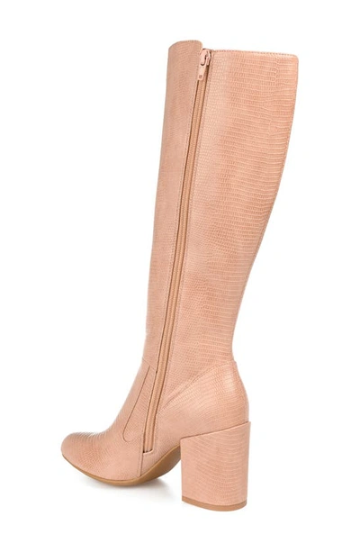 Journee Collection Tavia Faux Fur Lined Tall Boot In Blush