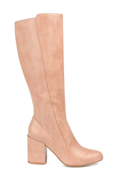 Journee Collection Tavia Faux Fur Lined Tall Boot In Blush