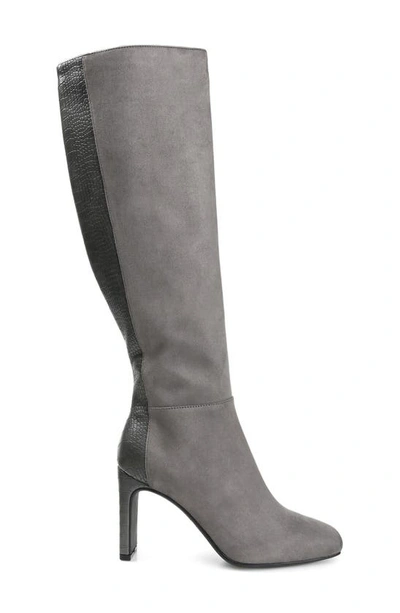 Journee Collection Elisabeth Croc Embossed Tall Boot In Grey