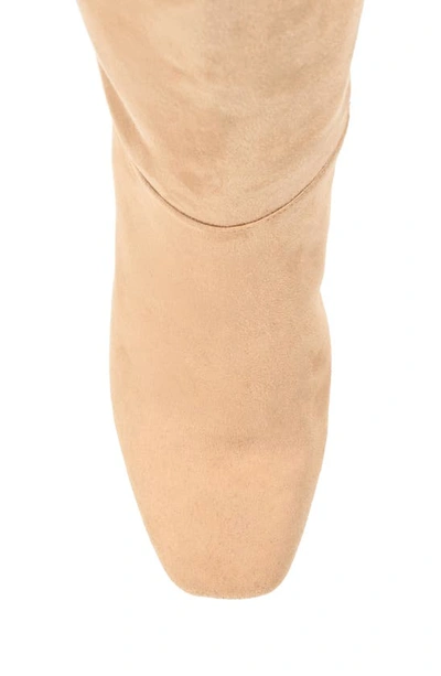 Journee Collection Elisabeth Croc Embossed Tall Boot In Nude