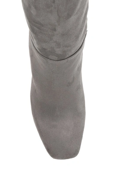 Journee Collection Elisabeth Croc Embossed Tall Boot In Grey