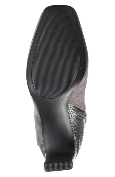 Journee Collection Elisabeth Croc Embossed Tall Boot In Grey