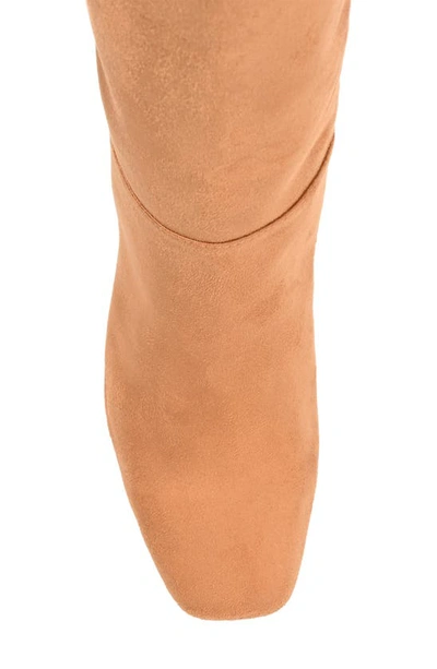Journee Collection Elisabeth Croc Embossed Tall Boot In Tan
