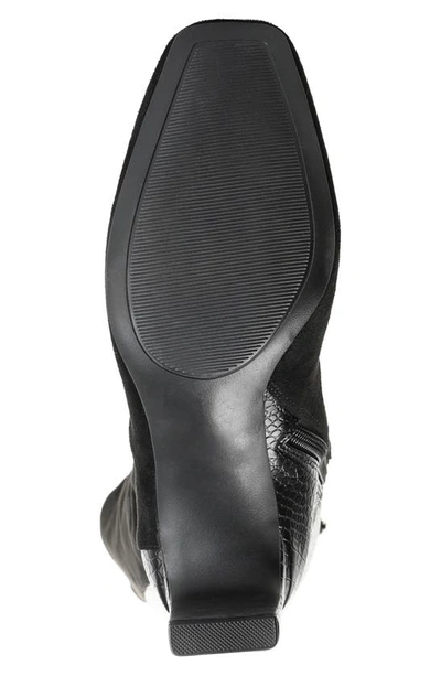 Journee Collection Elisabeth Croc Embossed Tall Boot In Black