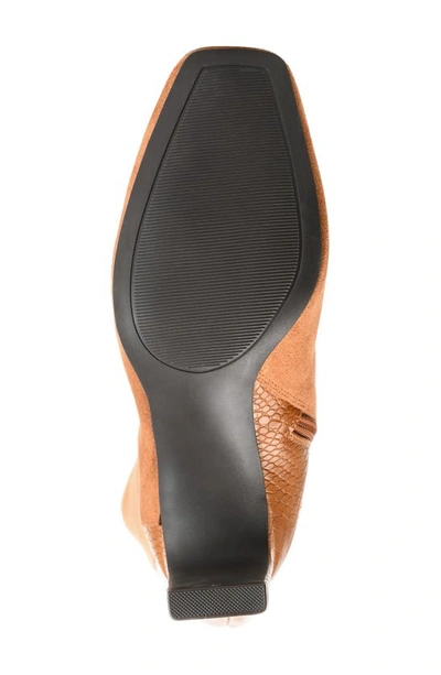 Journee Collection Elisabeth Croc Embossed Tall Boot In Tan