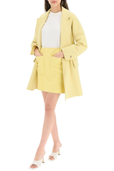 Shop Max Mara Wool And Cashmere Peacoat In Yellow