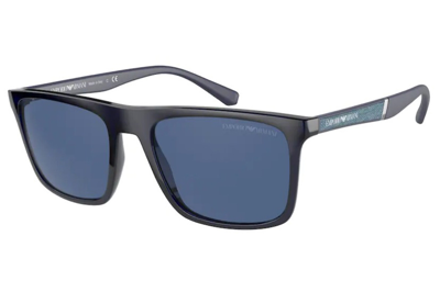 Shop Emporio Armani Blue Rectangular Mens Sunglasses Ea4097f 575480 58