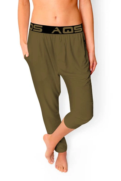 Shop Aqs Soft Knit Lounge Pants In Olive