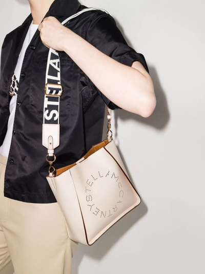 Stella Mccartney Mini Stella Logo Shoulder Bag In White