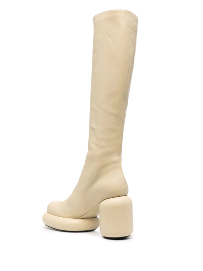 Shop Jil Sander Knee-length Slip-on Boots In Neutrals