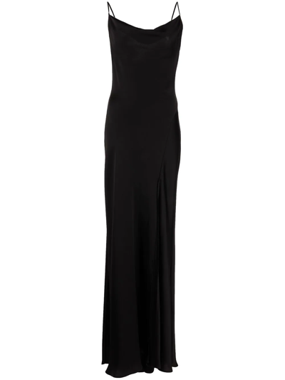 Shop Jonathan Simkhai Finley Crepe Satin Gown In Black