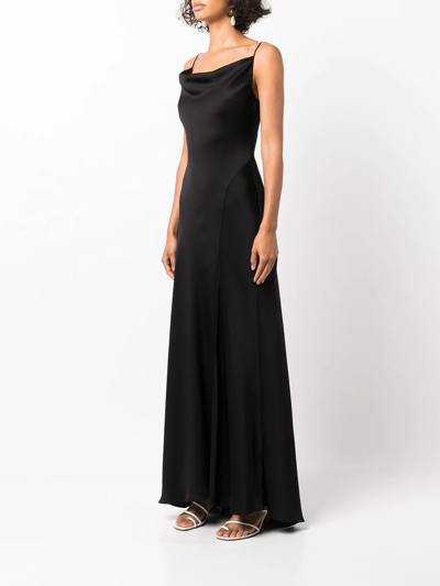 Simkhai Finley Crepe Satin Gown In Black