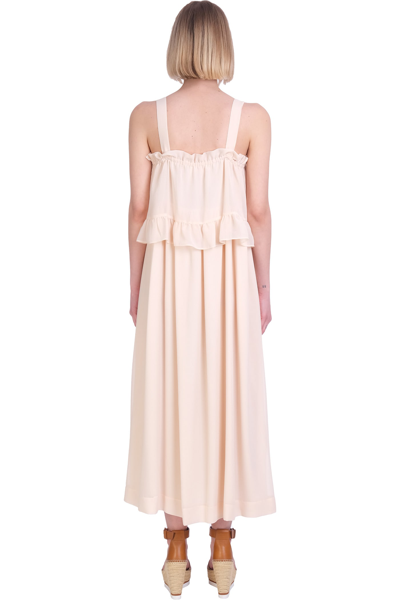 Shop See By Chloé Dress In Beige Polyester