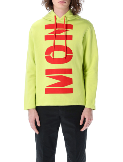 Shop Moncler Genius Printed Hoodie In Sage Green