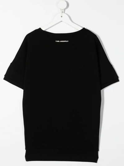 Shop Karl Lagerfeld Logo Print T-shirt Dress In Black