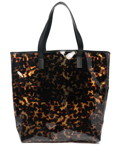 Shop Just Cavalli Tortoiseshell-print Top-handle Tote Bag In Black