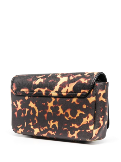 Shop Just Cavalli Tortoiseshell-print Logo-plaque Shoulder Bag In Black