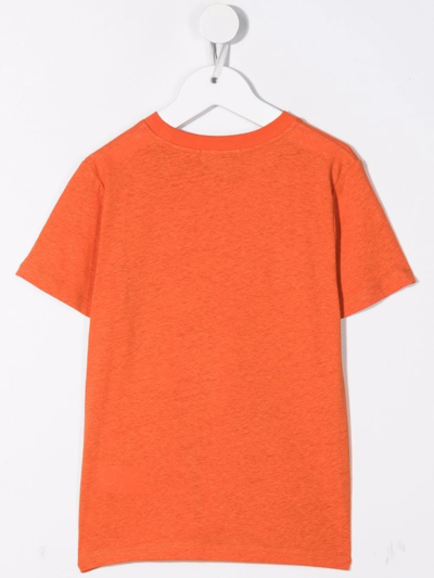 Shop Stella Mccartney Logo Sun-print T-shirt In Orange