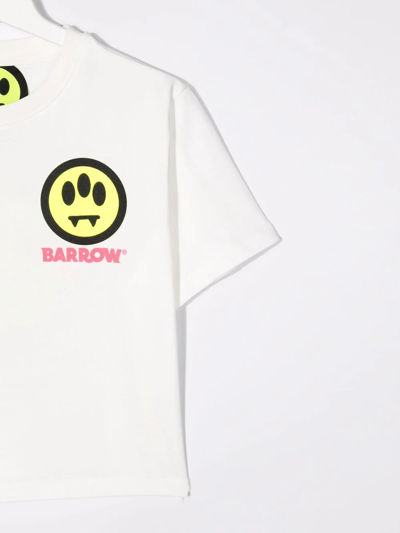 Shop Barrow Teen Logo-print Cotton T-shirt In White
