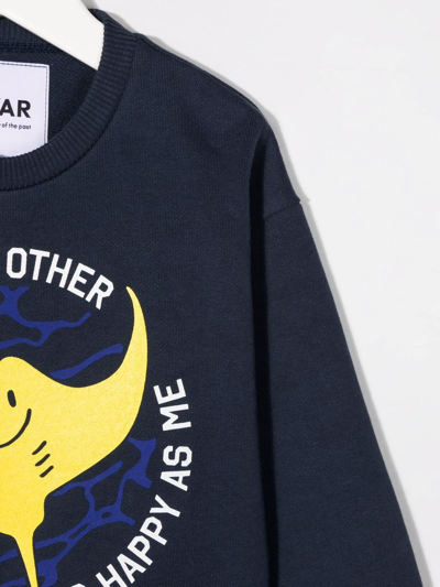 Shop Myar Graphic-print Crew Neck Sweatshirt In Blue
