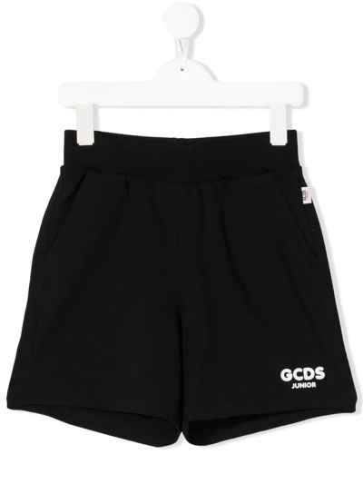 Shop Gcds Logo-print Track Shorts In Black