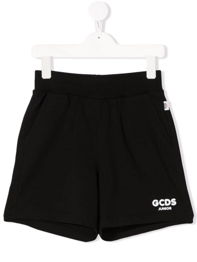 Gcds Logo-print Track Shorts In Black