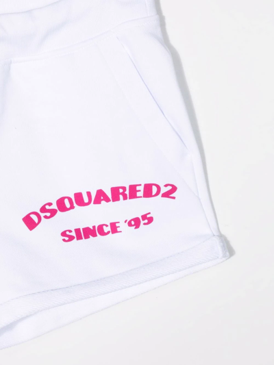 Shop Dsquared2 Logo-print Track Shorts In White