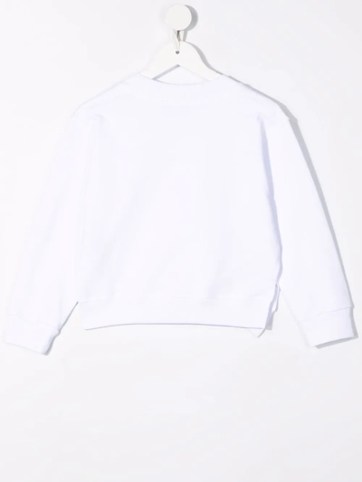 Shop Dsquared2 Split-hem Logo Sweatshirt In White