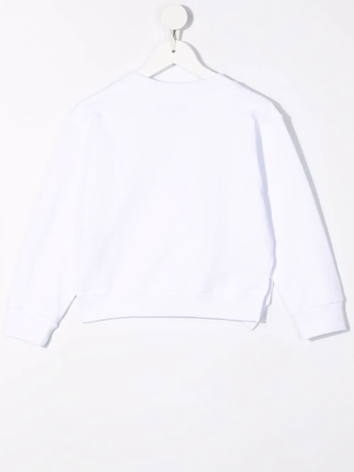 Dsquared2 Split-hem Logo Sweatshirt In White