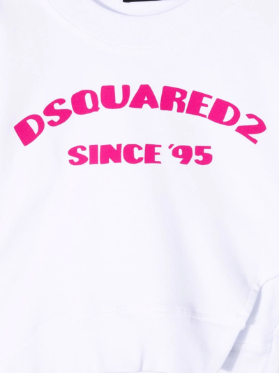 Dsquared2 Split-hem Logo Sweatshirt In White