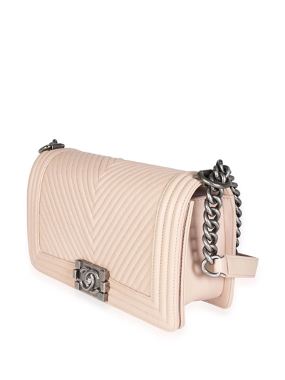Pre-owned Chanel Medium Boy Shoulder Bag In Neutrals