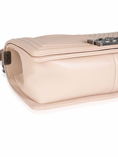Pre-owned Chanel Medium Boy Shoulder Bag In Neutrals