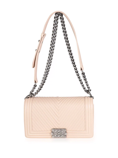 Pre-owned Chanel Medium Boy Shoulder Bag In Neutrals