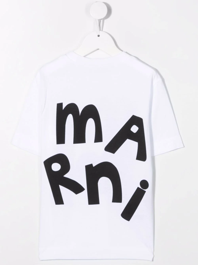 Marni Logo-print Cotton T-shirt In White
