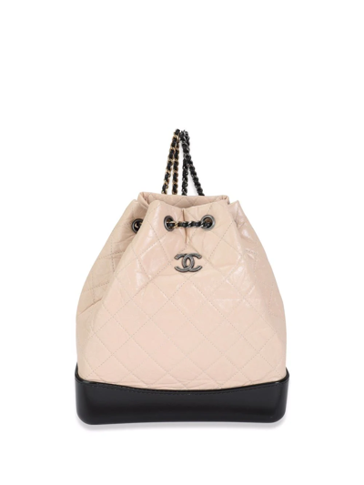 Pre-owned Chanel Gabrielle Backpack In Neutrals