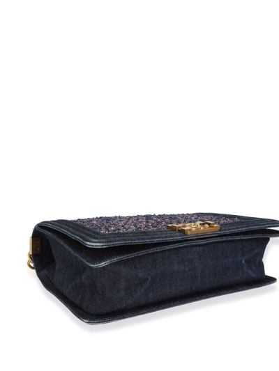 Pre-owned Chanel Medium Boy Shoulder Bag In Blue