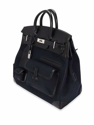 Pre-owned Hermes Haut À Courroies 40 Handbag In Black