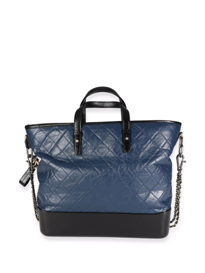 Pre-owned Chanel Large Gabrielle Two-way Bag In Blue