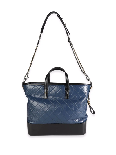 Pre-owned Chanel Large Gabrielle Two-way Bag In Blue