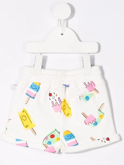 Shop Stella Mccartney Popsicle-motif Cotton Shorts In White