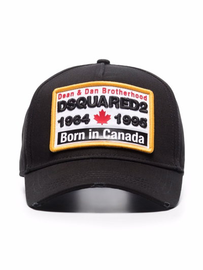 Shop Dsquared2 Born In Canada Baseball Cap In Black