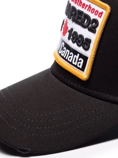 Dsquared2 Logo-patch Cotton Baseball Cap In Black