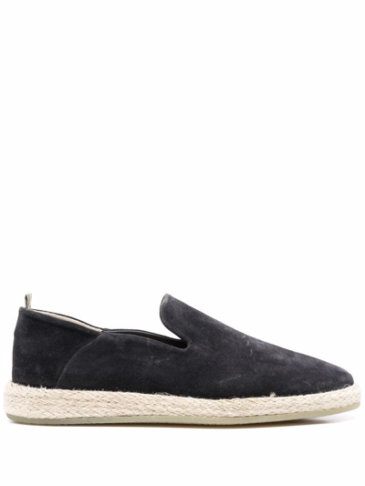 Officine Creative Collapsible-heel Suede Espadrilles In Black