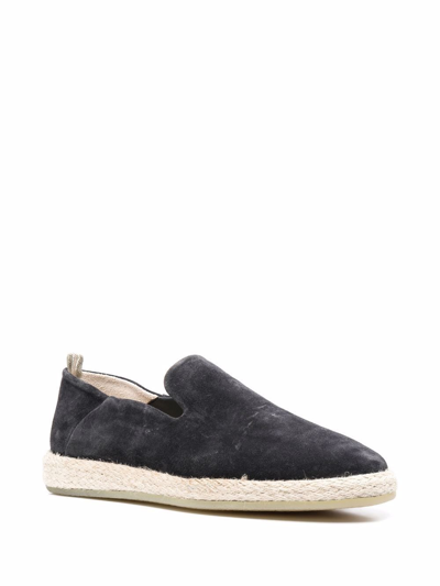 Officine Creative Collapsible-heel Suede Espadrilles In Black