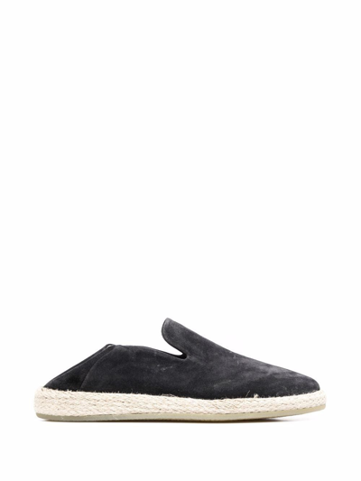 Officine Creative Collapsible-heel Suede Espadrilles In Black