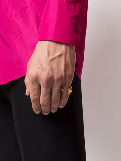 Versace Safety Pin Medusa Open Ring In Gold