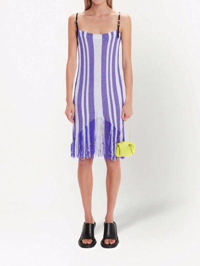 Shop Jw Anderson Fringe-detail Camisole Dress In Purple